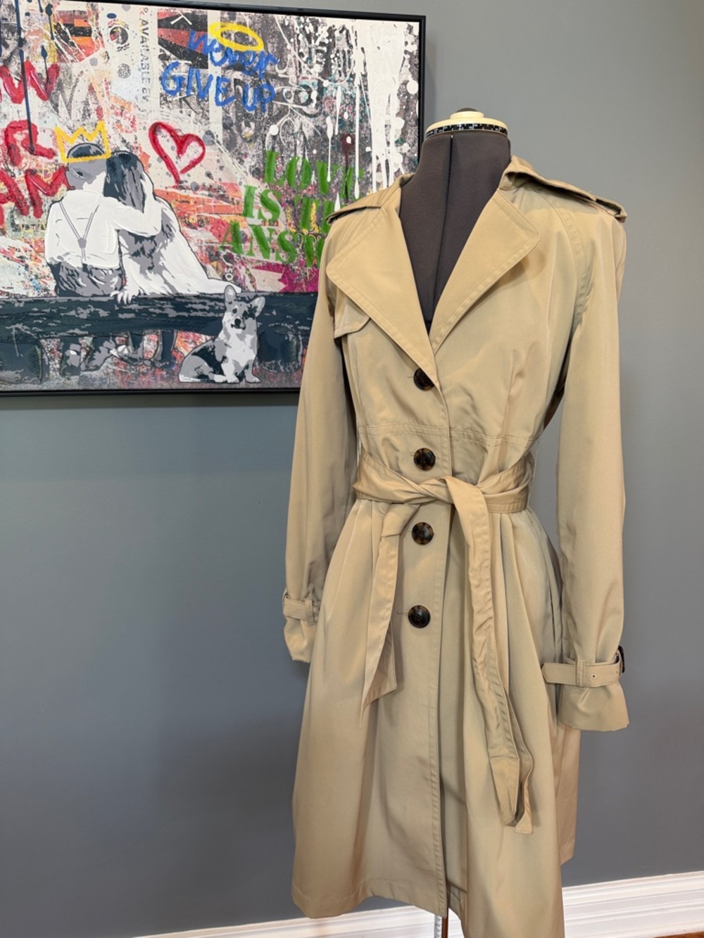 Marvin Richards Tan Trench Coat with Belt